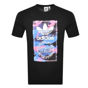 NWT L adidas Originals Camo Tongue Black T-Shirt